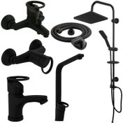 تصویر ست شیرآلات فراست پویا مدل تیدا فلت M1 مجموعه 6 عددی 