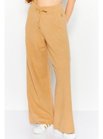 تصویر شلوار زنانه فیت معمولی ساده، رنگ شترى برند Tommy Hilfiger Women Regular Fit Solid Pant, Camel