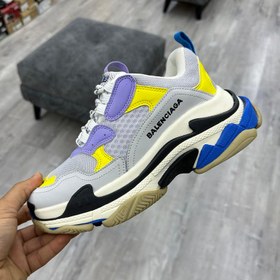 تصویر کفش زنانه بالنسیاگا Balenciaga Triple S Purple Yellow Blue 