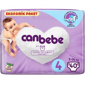 تصویر پوشک بچه جان به به canbebe سایز چهار 4 بسته 40 عددی 