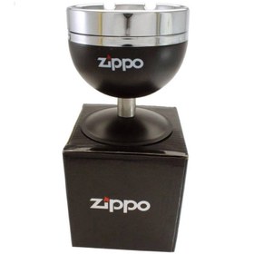 تصویر زیرسیگاری استیل زیپو پایه‌دار Zippo