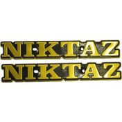 تصویر آرم باک فلزی نیکتاز طلایی NIKTAZ موتورسیلکت آرم فلزی باک موتور سیکلت هوندا سی دی آی نیکتاز