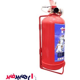 تصویر کپسول آتش نشانی 1 کیلوگرمی پودر و گاز کارا طرح رئال مادرید (A) 1kg powder and gas fire extinguisher, Real Madrid design (A)