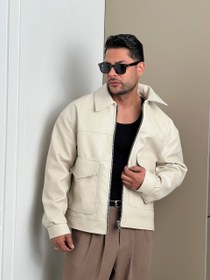 تصویر کاپشن چرم مردانه Haytan دو جیب 