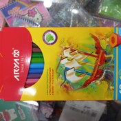 تصویر مداد رنگی 12+1 رنگ مقوای آریا 