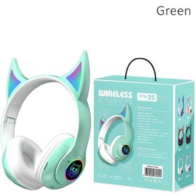 تصویر هدفون بی‌سیم طرح گربه‌ای مدل Cat-STN25 Wireless headset HI-FI