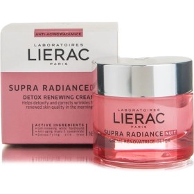 تصویر کرم شب شفاف کننده و جوانساز سوپرا رادیانس حجم 50میل لیراک Lierac Supra Radiance Night Detox Renewing Cream 50ml