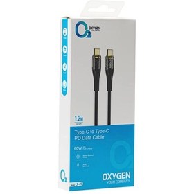 تصویر کابل شارژ دوسر Type-C اکسیژن مدل OXYGEN LX-20 60W OXYGEN TYPE-C TO TYPE-C DATA CABLE 60W PD FAST CHARGE LX20