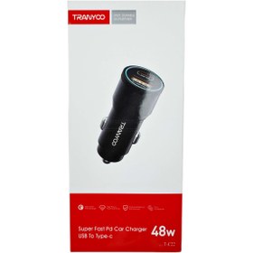 تصویر شارژر فندکی ترنیو مدل TRANY 48W TC22فست شارژ FAST charging car charger trany model T-C22