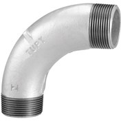 تصویر خم زانو دوسر رزوه گالوانیزه برند tupy برزیل - 1/2 Elbow 90° Street – Malleable Iron, Galvanized – TUPY Brazil