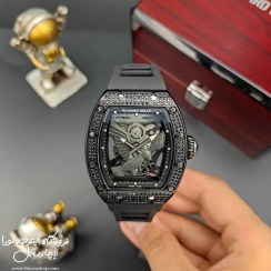 تصویر ساعت ریچارد میل شاهین نگین دار مشکی ساعت مچی ریچارد میل (Richard mille)