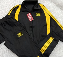 تصویر ست سویشرت و شلوار ورزشی مدارس رنگ زرد مشکی |سایز ۷۰ تا ۹۵ |سیسمونی شیدا 