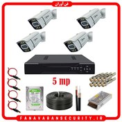 تصویر پکیج دوربین مداربسته 5 مگاپیکسل 4 کانال حرفه ای دید درشب رنگی گودگارد مدل G-BA4313 goodguard