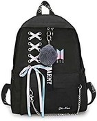 تصویر SKEIDO 2019 Fashion BTS Backpack School Bags for Teenage Girls Travel Shoulder Backpack Bags Canvas Print BTS Rucksack Laptop Backpack 