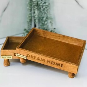 تصویر رایزر چوبی پایه خراطی مستطیل 