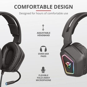 تصویر هدست گیمینگ باسیم 7.1 تراست مدل GXT 450 BLIZZ Trust GXT 450 BLIZZ RGB 7.1 VIRTUAL SURROUND SOUND GAMING HEADSET