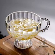 تصویر دسر خوری شیشه ای دسته دار 