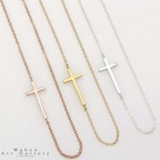 تصویر گردنبند نقره صلیب متصل 