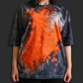 تصویر تیشرت تای دای ( شیبوری ) طرح گلکسی نارنجی Tie-Dye Galaxy 4