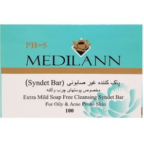 تصویر پاک کننده غیر صابونی پوست چرب و آکنه‌ای مدیلن Oily and Acne Prone Skin Cream Syndet Bar MEDILANN