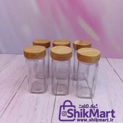 تصویر شیشه ادویه مکارتی درب چوبی 