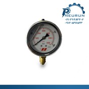 تصویر مانومتر روغنی صنعتی (Glycerin Pressure Gauge) ضد لرزش با بدنه استیل و دقت بالا 