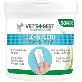 تصویر پد تمیز کننده دندان سگ و گربه برند وتس بست | Vet’s Best Dental Care Finger Wipes 