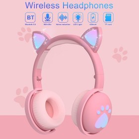 تصویر هدفون بلوتوث گربه ای مدل BK1 Headphone BK1 Cat Ear Bluetooth Wireless Headset