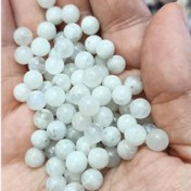 تصویر مهره سنگ مون استون سایز6میل سوراخ دار سنگ اصل طبیعی 