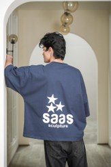 تصویر تیشرت بیسیک کپ باکسی لش چاپ دار ماکان صد درصد پنبه 