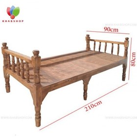 تصویر تخت سنتی چوبی 90*210 کد 302 