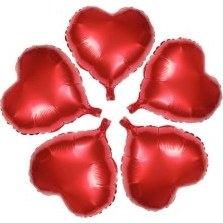 تصویر بادکنک فویلی طرح قلب بسته ۵ عددی سایز ۱۸ اینچ 