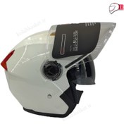 تصویر کلاه کاسکت ای کا مدل 330 بدون فک شبرنگ دار سفید 