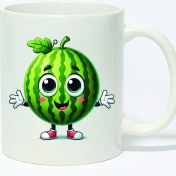 تصویر ماگ ساده طرح هندونه شب یلدا کد 1069 