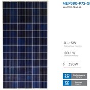 تصویر پنل خورشیدی ۳۹۰ وات یک طرفه مونوکریستال مانا انرژی (MEP390-P72-GB) 