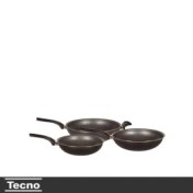 تصویر سرویس تابه وک 3 پارچه تکنو مدل V5 بدون درب مشکی ا 3-fabric Techno model V5 frying pan service without lid 3-fabric Techno model V5 frying pan service without lid