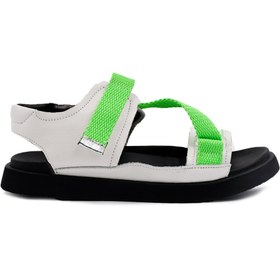 تصویر صندل بچه گانه سبز نومینو زیگزاگی Nominoo green zigzag sandal 