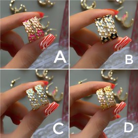 تصویر گوشواره میناکاری گلی 