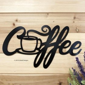 تصویر تابلو دیواری چوبی یک تکه طرح coffee 