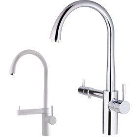 تصویر شیر ظرفشویی دو منظوره البرز روز مدل تیام Alborzrooz white-Tiam kitchen tap