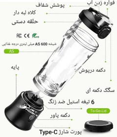 تصویر مخلوط کن شارژی جت موبیکس مدل A9 Jet mobix rechargeable blender model A9