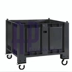 تصویر باکس پالت پلاستیکی چرخدار Plastic pallet box