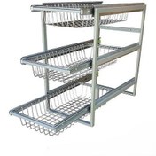 تصویر سبد سیب زمینی و پیاز ۳ طبقه رنگ مشکی 