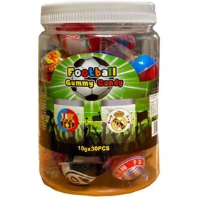 تصویر مارشمالو طرح توپی Football Gummy مغز دار بسته 30 عددی 300 گرم 