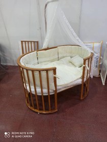 تصویر گهواره چوبی کودک ۶ کاره سلیکا 