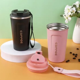 تصویر تراول ماگ سرد و گرم مدل VACUUM CUP با حجم 380ml و دارای صفحه نمایشگر دما برند AMSZM چین در 4 رنگ مختلف _ شناسه کالا : SW_1810 VACUUM CUP