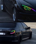 تصویر ست چراغ اسپرت پژو 206 جلو دورینگ ابرو مات فولکالر و خطر 207 فولکالر 