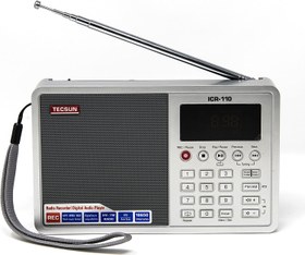 تصویر Tecsun ICR-110 4-in-1 Digital Portable AM/FM Radio + MP3 Player + Desktop / Laptop Computer USB Speaker + Digital Recorder, Color Silver (English Version) 