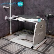 تصویر توالت فرنگی تاشو دیواری آسانا بدون قیف 