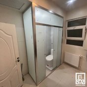 تصویر کابین دوش فریم دار سایز ۴۰*۱۴۰ شیشه مات 